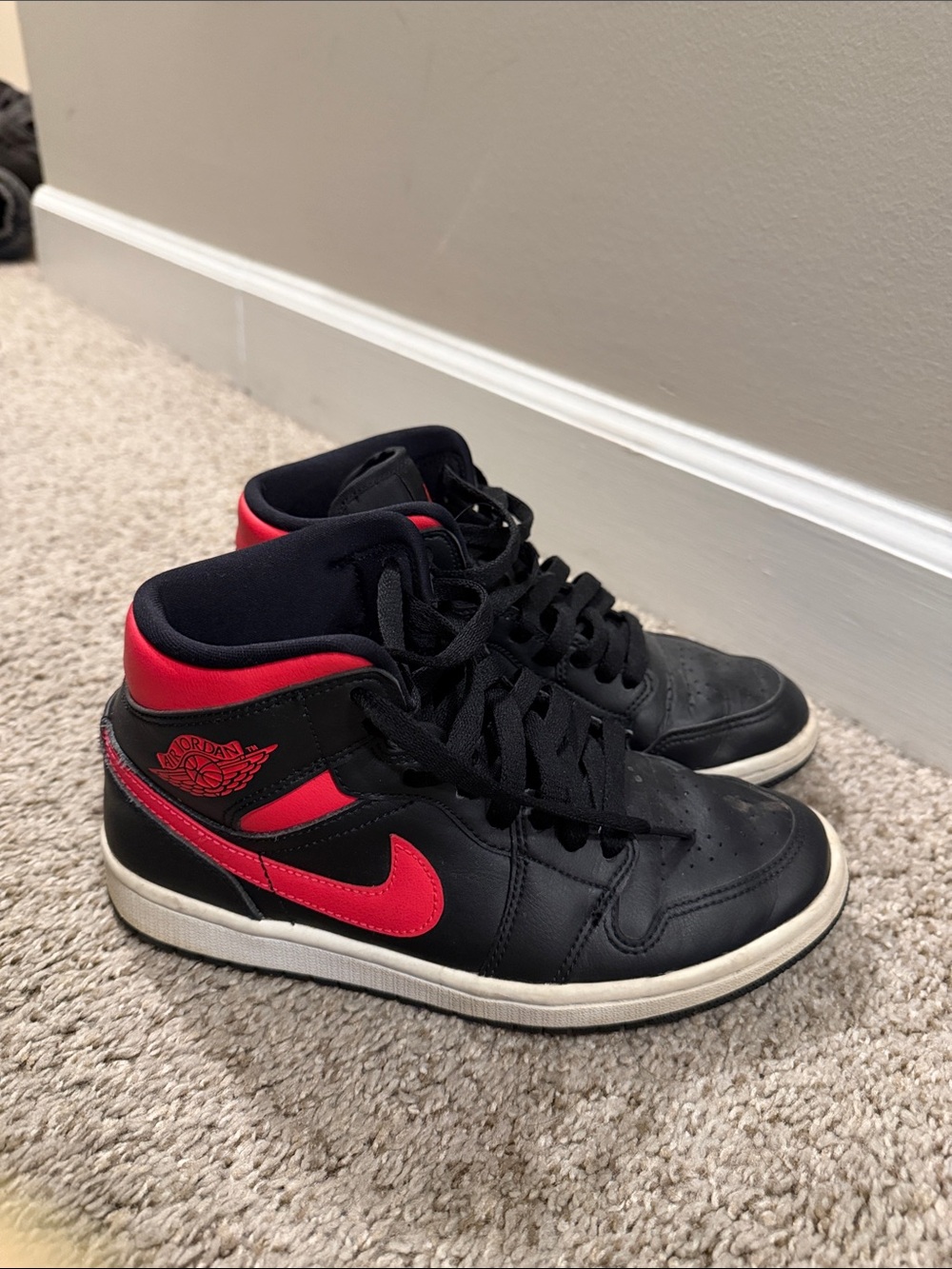 Nike Black and Hot Pink High-Top Sneakers